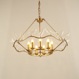 Fine Brass 9 Light Chandelier