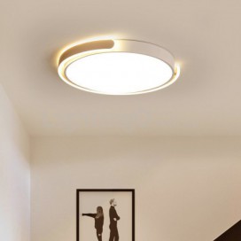 Modern Contemporary Round Stainless Steel Flush Mount Ceiling Light