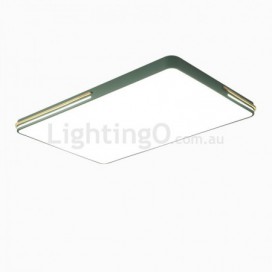 Modern Contemporary Rectangle Stainless Steel Flush Mount Ceiling Light