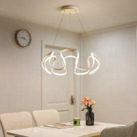 Modern Contemporary Ring Stainless Steel Chandelier