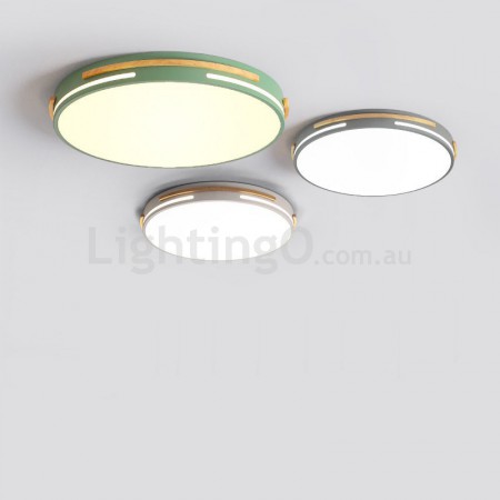 Modern Contemporary Round Stainless Steel Flush Mount Ceiling Light