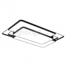 Modern Contemporary Rectangle Stainless Steel Flush Mount Ceiling Light