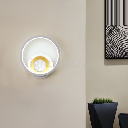 Modern Contemporary Round Wood Wall Sconces