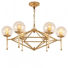 Fine Brass 6 Light Chandelier