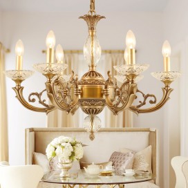 Candle Fine Brass Crystal Chandelier