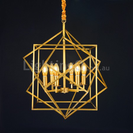 Fine Brass 6 Light Chandelier