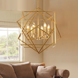 Fine Brass 6 Light Chandelier