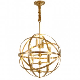 Globe Fine Brass Candle Chandelier