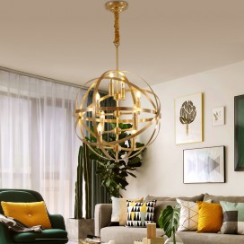 Globe Fine Brass Candle Chandelier