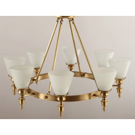 Fine Brass 8 Light Chandelier