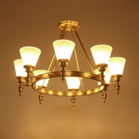 Fine Brass 8 Light Chandelier