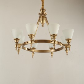 Fine Brass 8 Light Chandelier