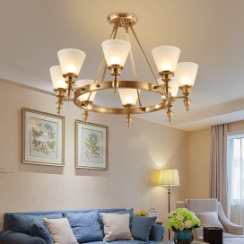 Fine Brass 8 Light Chandelier