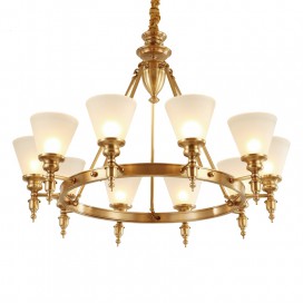 Fine Brass 10 Light Chandelier