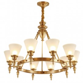 Fine Brass 10 Light Chandelier