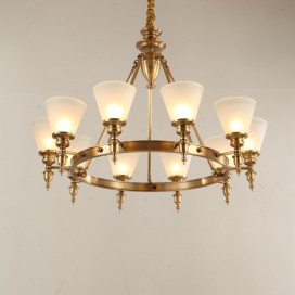 Fine Brass 10 Light Chandelier