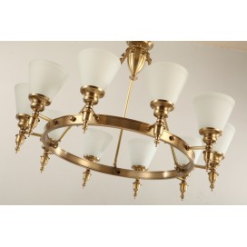 Fine Brass 10 Light Chandelier