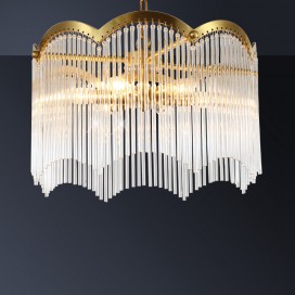 Fine Brass 6 Light Chandelier