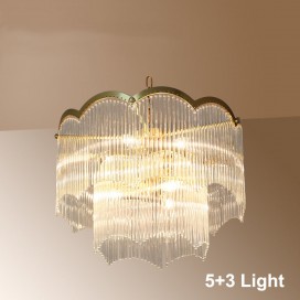 Fine Brass 8 (5+3) Light Chandelier