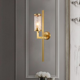 Fine Brass 1 Light Wall Sconce with Glass Shades