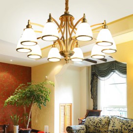 Fine Brass 10 Light Chandelier