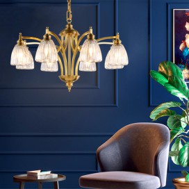 Fine Brass 8 Light Chandelier