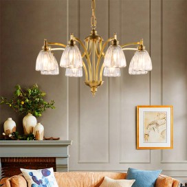 Fine Brass 8 Light Chandelier