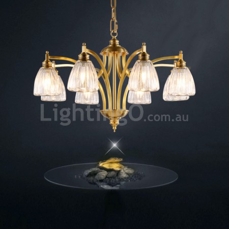 Fine Brass 8 Light Chandelier