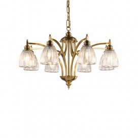 Fine Brass 8 Light Chandelier