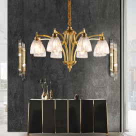 Fine Brass 8 Light Chandelier