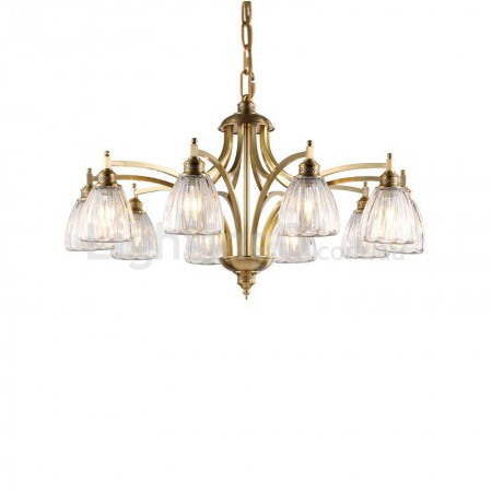 Fine Brass 10 Light Chandelier