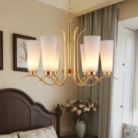 Fine Brass 6 Light Chandelier