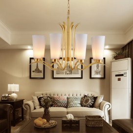 Fine Brass 8 Light Chandelier