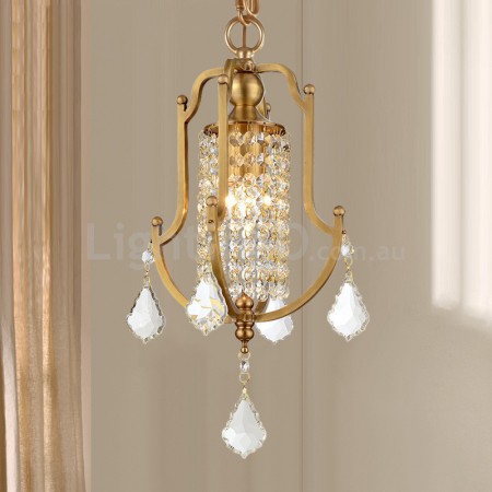 Fine Brass 1 Light Crystal Chandelier