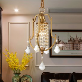 Fine Brass 1 Light Crystal Chandelier