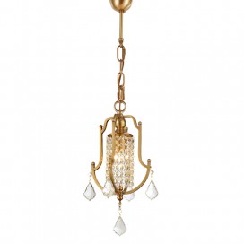 Fine Brass 1 Light Crystal Chandelier