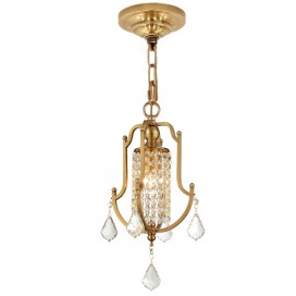 Fine Brass 1 Light Crystal Chandelier