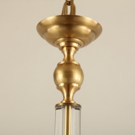 Fine Brass 6 Light Crystal Chandelier with Fabric Shades