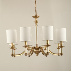 Fine Brass 8 Light Crystal Chandelier