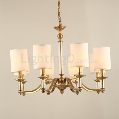 Fine Brass 8 Light Crystal Chandelier