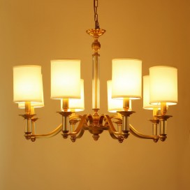 Fine Brass 8 Light Crystal Chandelier