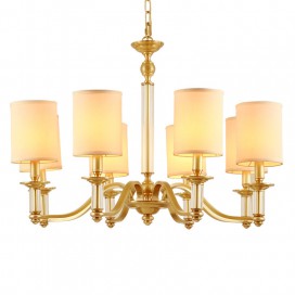 Fine Brass 8 Light Crystal Chandelier