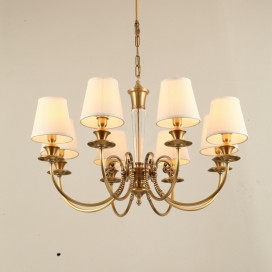 Fine Brass 8 Light Crystal Chandelier