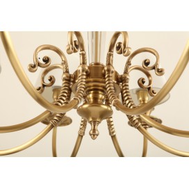 Fine Brass 8 Light Crystal Chandelier