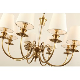 Fine Brass 8 Light Crystal Chandelier