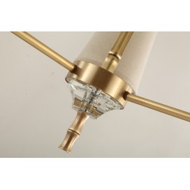 Fine Brass Crystal Chandelier with Fabric Shades