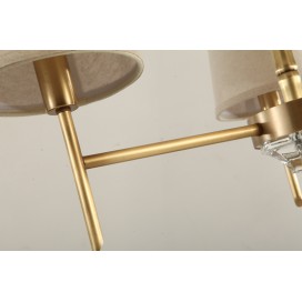 Fine Brass Crystal Chandelier with Fabric Shades