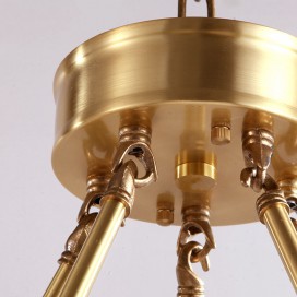 Fine Brass 8 Light Chandelier with Fabric Shades