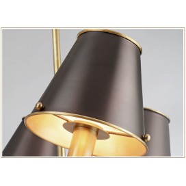 Fine Brass 8 Light Chandelier with Fabric Shades