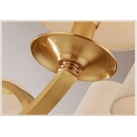 Fine Brass 8 Light Chandelier with Fabric Shades